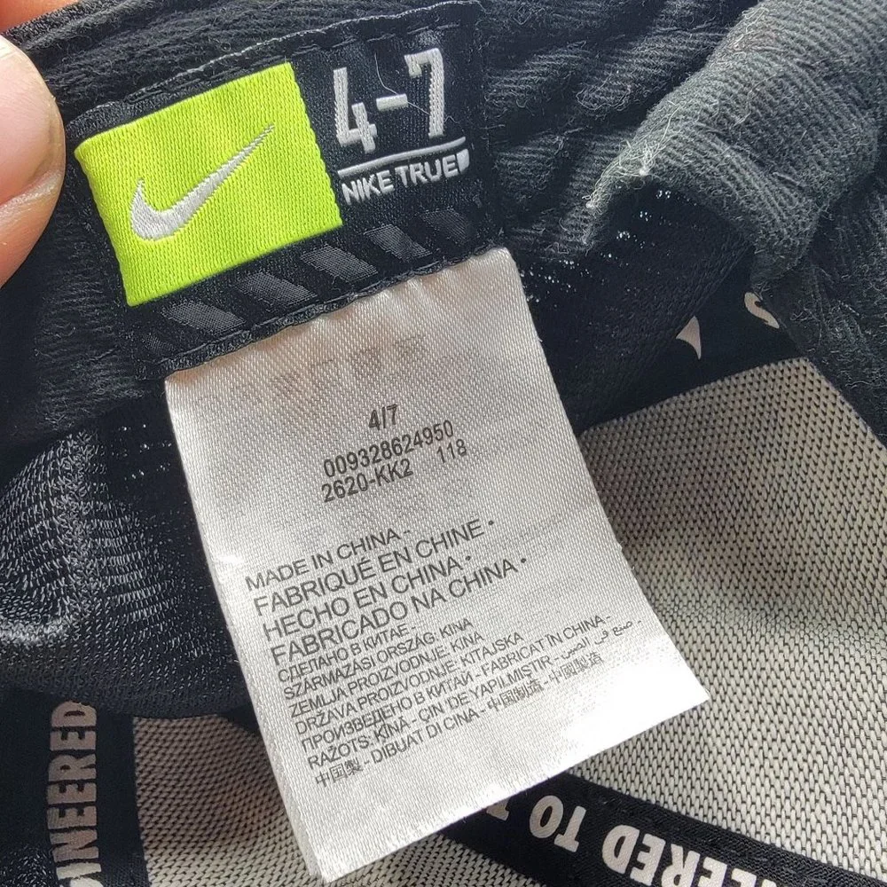 Nike True Kids 4-7 Black Gray Hat Cap Athletic Adjustable Casual Outdoors